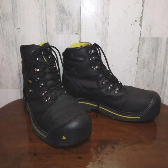 KEEN Other - KEEN Mens Black 6” ASTM F2413-11 Steel Toe Waterproof Work Boots Sz 9.5D